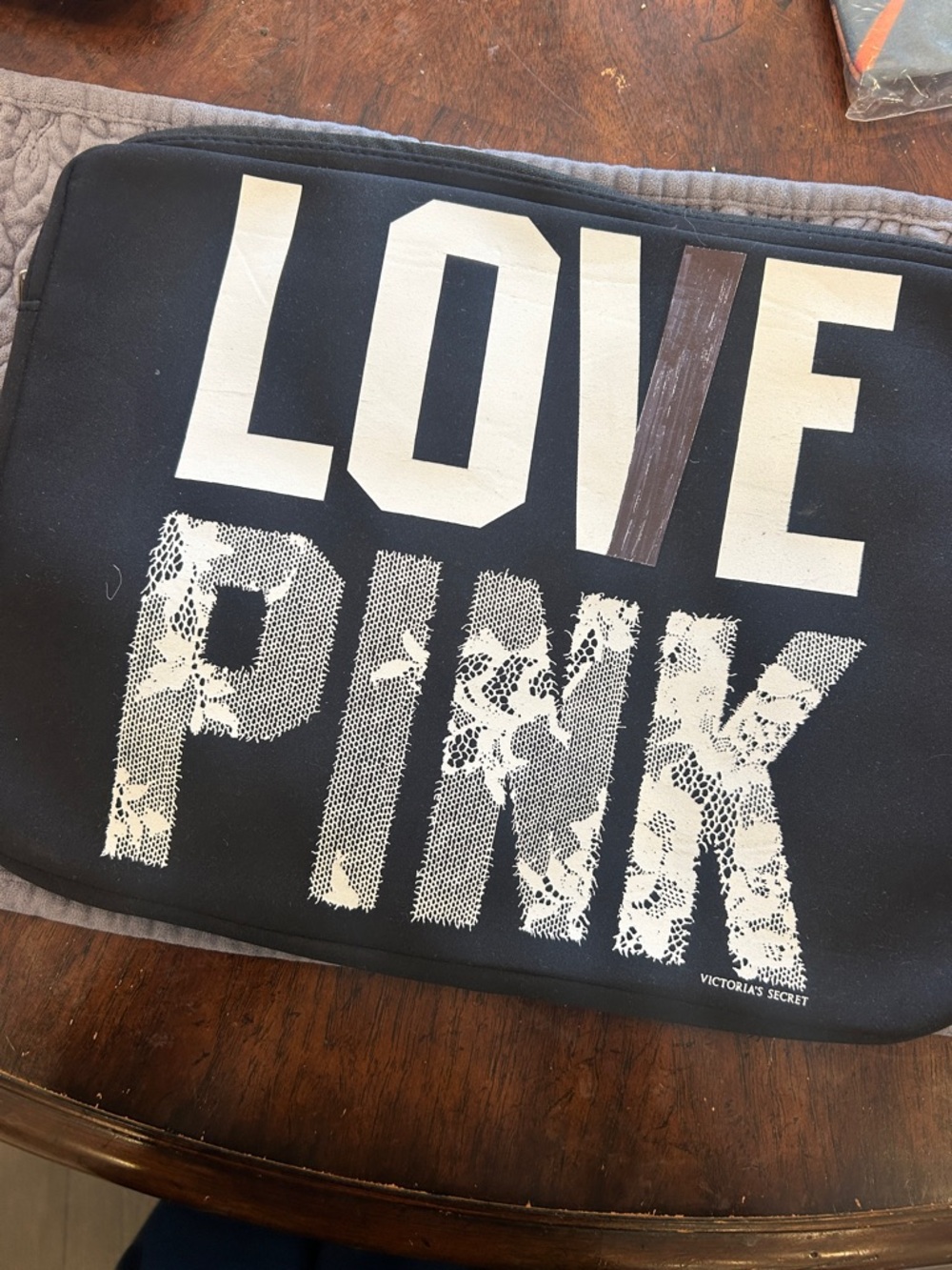 Victoria's Secret Black and White LOVE PINK Sleeve